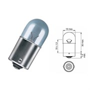 лампа габаритная маленькая R5W 24V/5W BOSCH (219193) 1987302510
